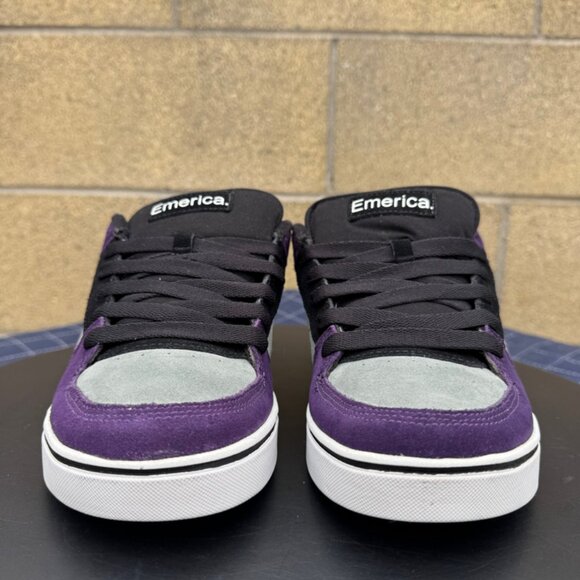 Rare VTG Emerica The Mob Black/Purple Suede skateboarding sneaker shoes Size 9 - Picture 5 of 11